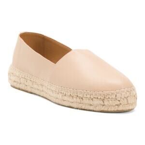 Maypol Women's Selena Pebbled Leather Espadrille Blush Flats Size 38 (8)